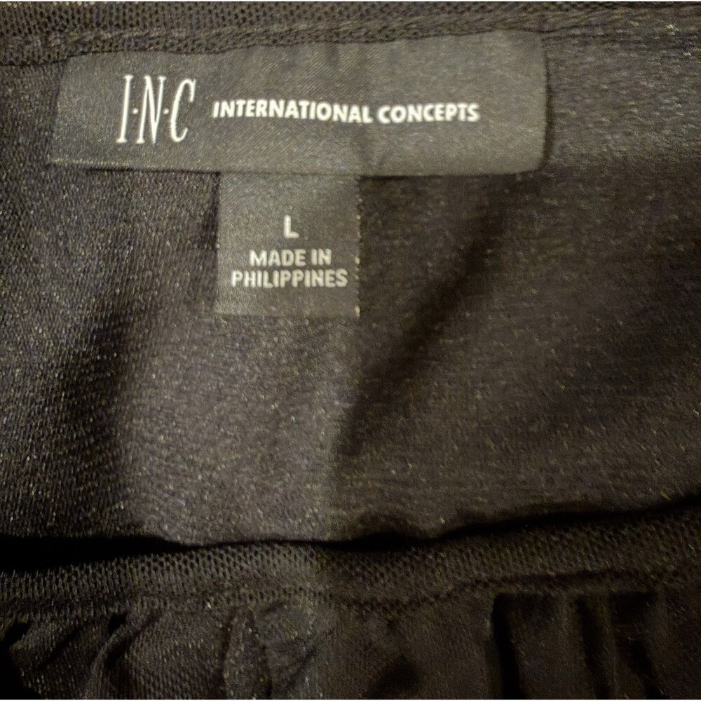 INC Women's Keyhole Black Long Sleeve Cold Shoulder Top Blouse Shirt Size Large - Picture 4 of 6